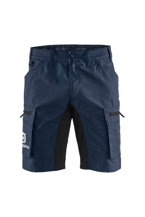 Service shorts with stretch panels dark navy blue