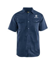 Twill shirt Navy blue - short sleeve