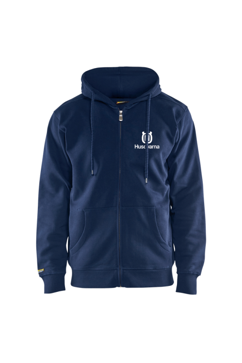 Sweatshirt with hood, full zipped Navy Blue