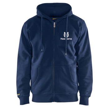 Sweatshirt with hood, full zipped Navy Blue